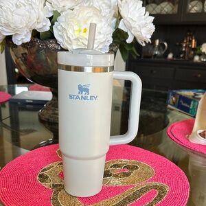 Stanley White Insulated Tumbler with Handle and Straw